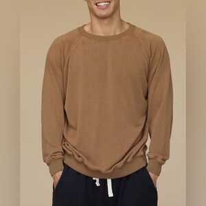 Jungmaven unisex Bonfire Raglan Hemp Crewneck Sweatshirt COYOTE